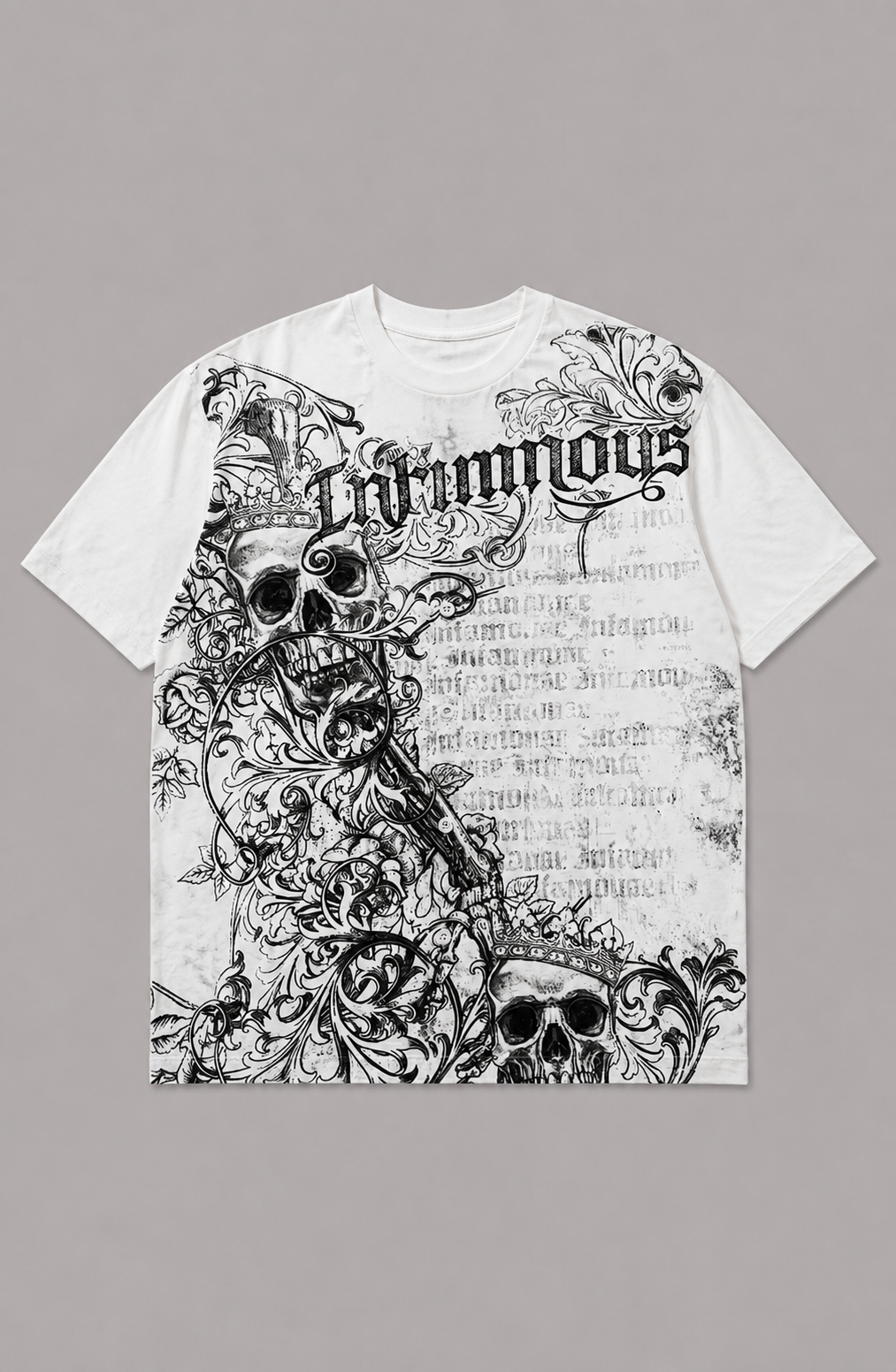 Skeleton Design Baggy Shirt