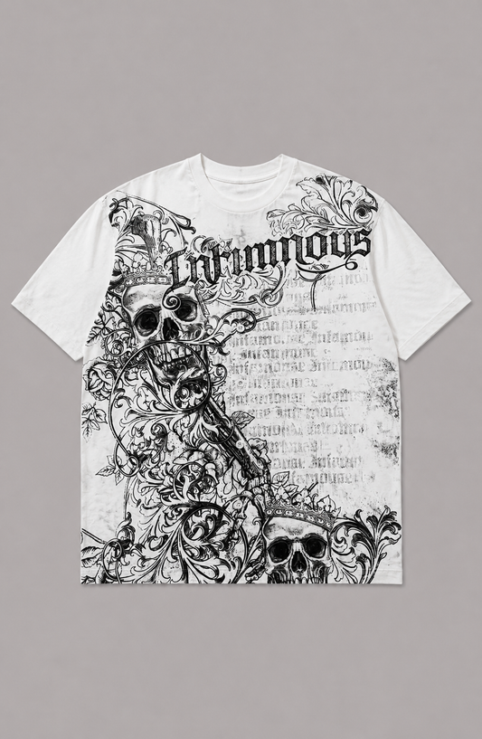 Skeleton Design Baggy Shirt