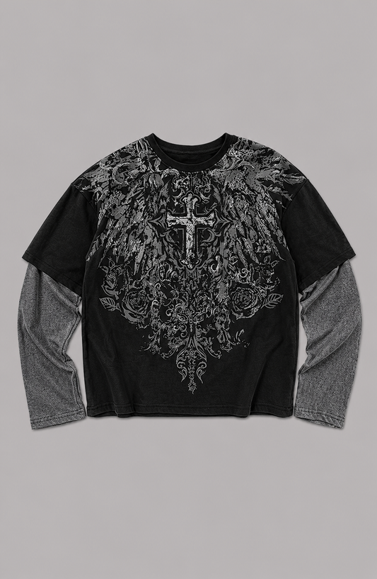 Gothic Cross Baggy Long Sleeve