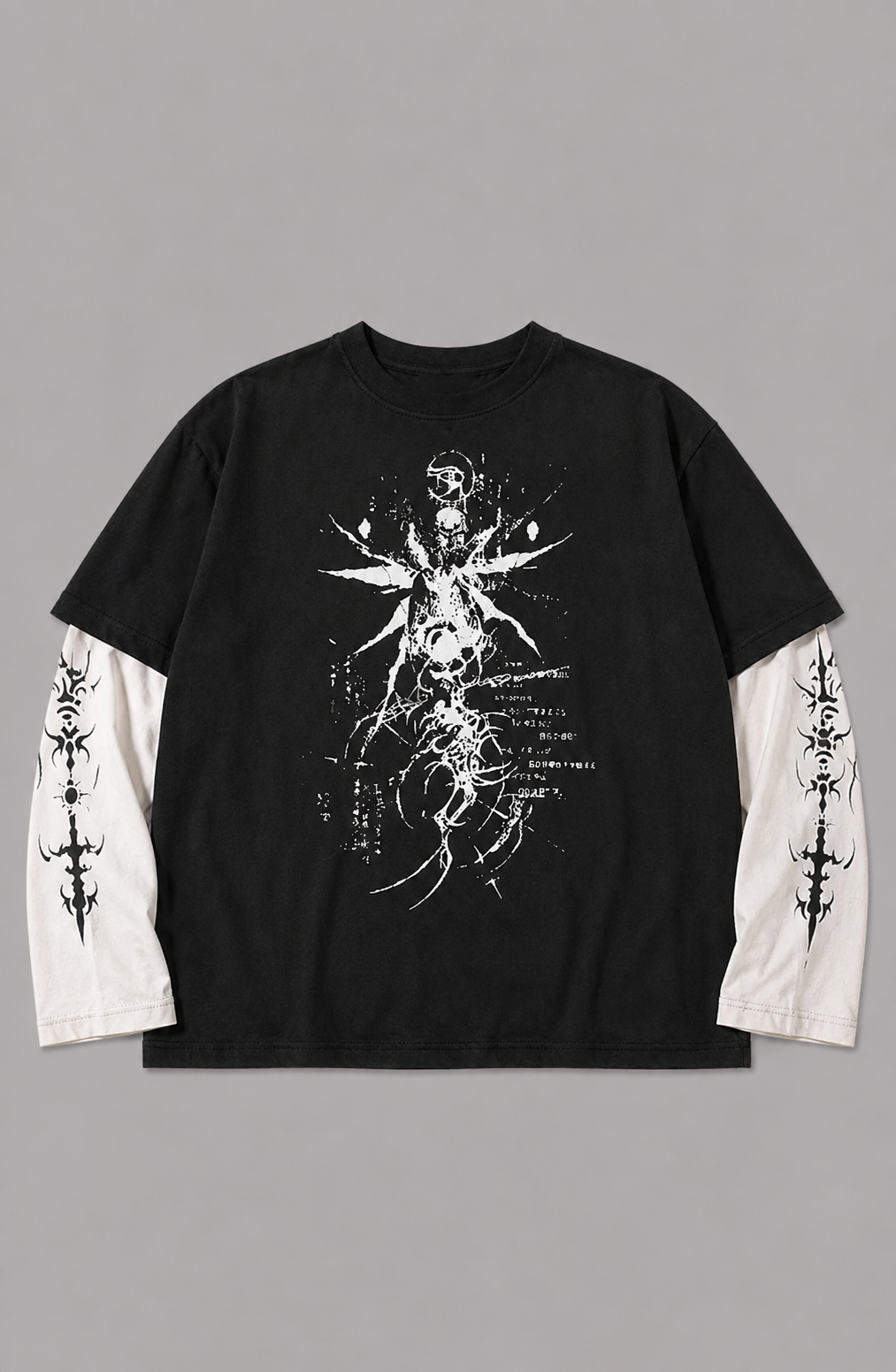 White Skeleton Baggy Long Sleve