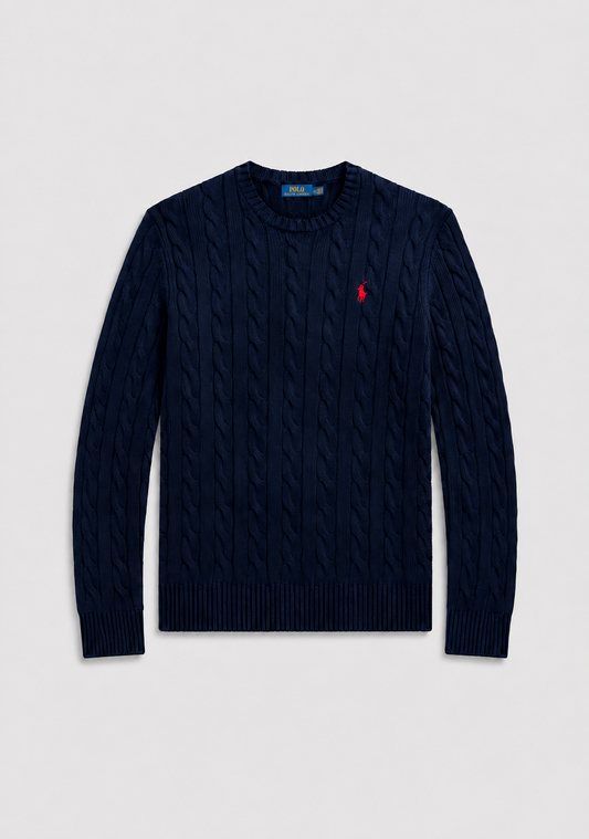 Navy Blue Polo Sweater