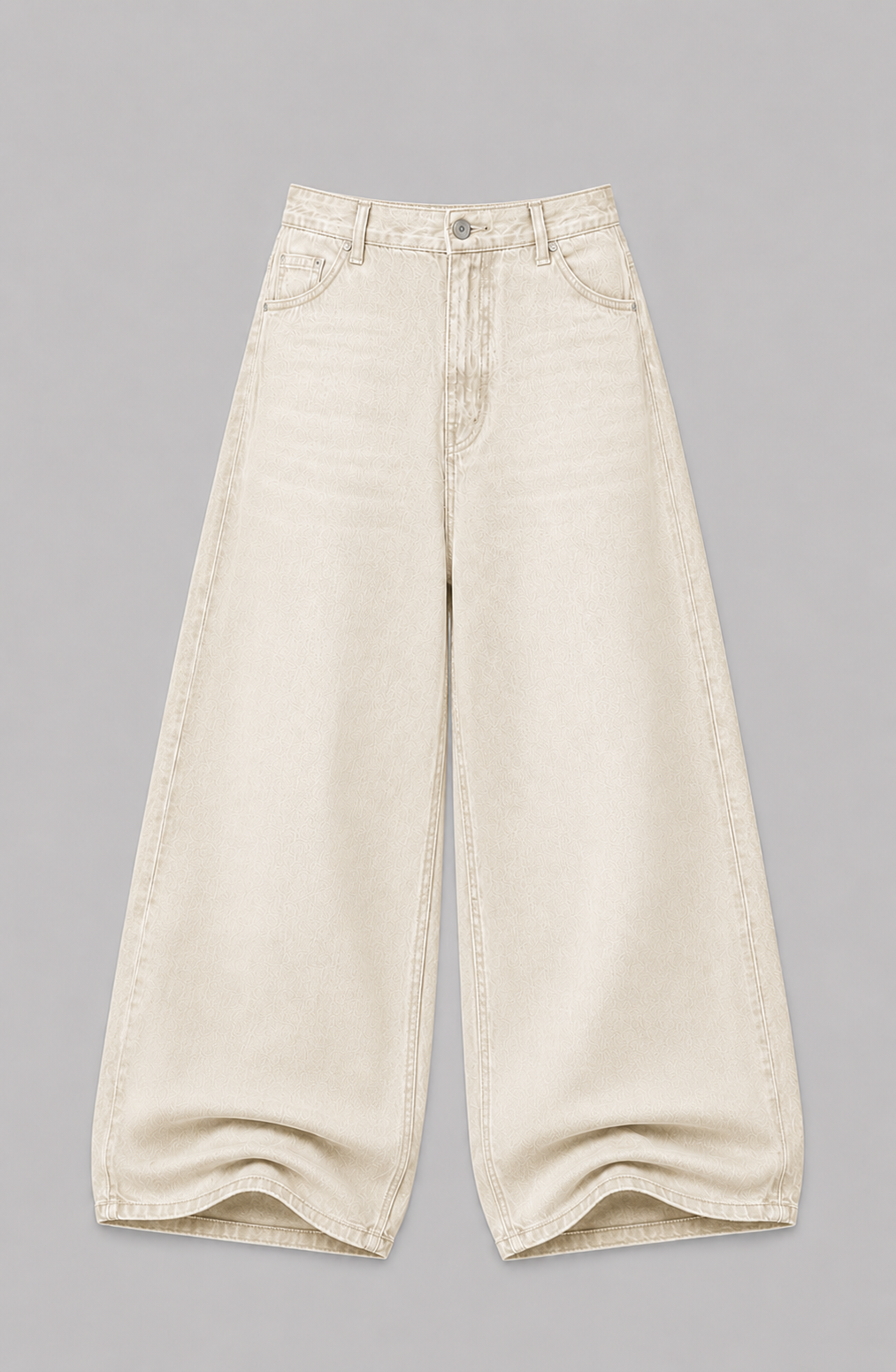 Beige White Extra Baggy Jeans